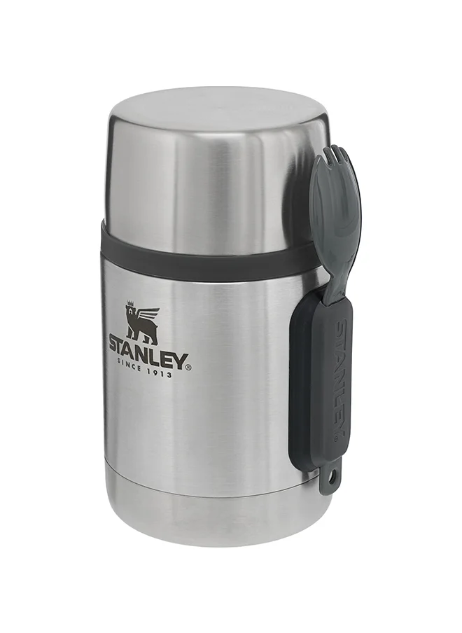 ستانلي Stanley Adventure Stainless Steel All-In-One Food Jar 0.53L / 18OZ with spork â€“ BPA FREE Stainless Steel Food Thermos | Keeps Cold or Hot for 12 Hrs | Leakproof Lid Doubles as Cup | Lifetime Warranty