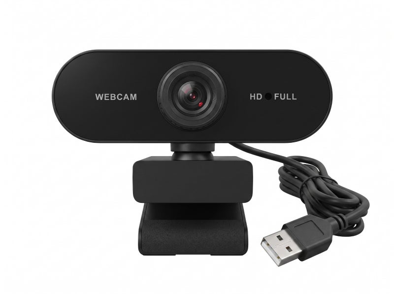 كاميرا ويب عالية الدقة Full HD 1080P مع ميكروفون مدمج واتصال USB وتشغيل بدون تعريفات - لون أسود - مثالية للاجتماعات والتعليم عن بعد