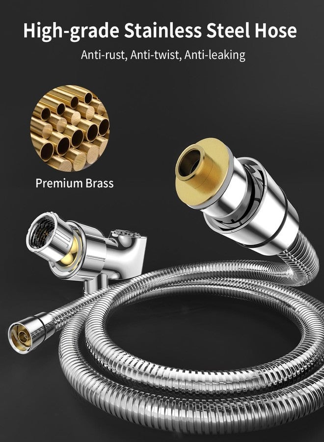 FASDUNT 5-Setting Shower Head with Handheld, High Pressure Handheld Shower Heads, Detachable Showerhead Set with Stainless Steel Hose and Adjustable Bracket - Image 5