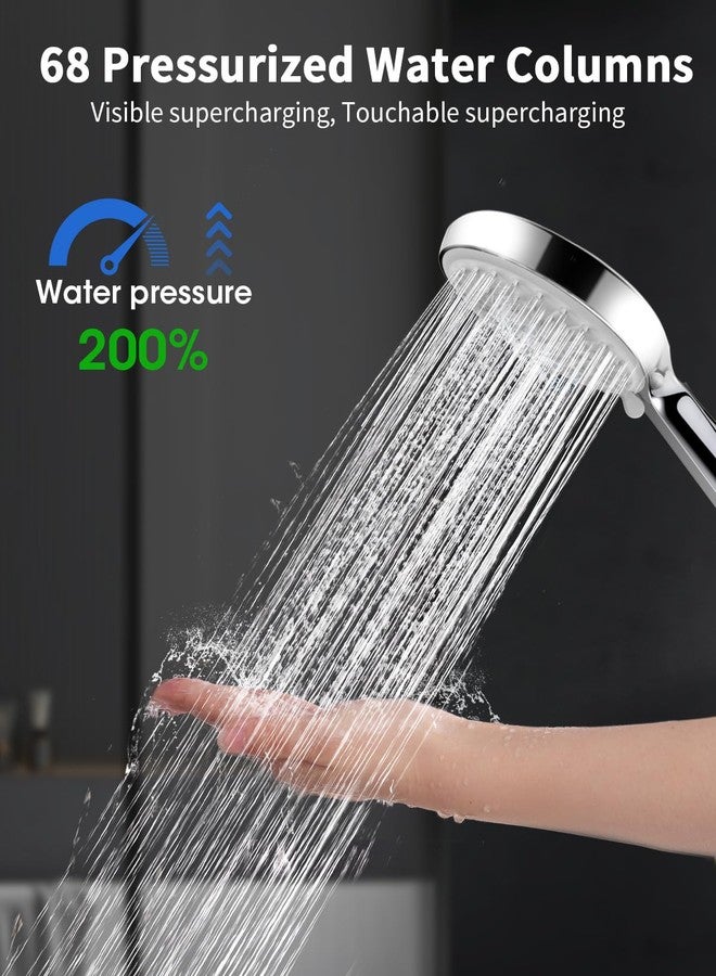 FASDUNT 5-Setting Shower Head with Handheld, High Pressure Handheld Shower Heads, Detachable Showerhead Set with Stainless Steel Hose and Adjustable Bracket - Image 3