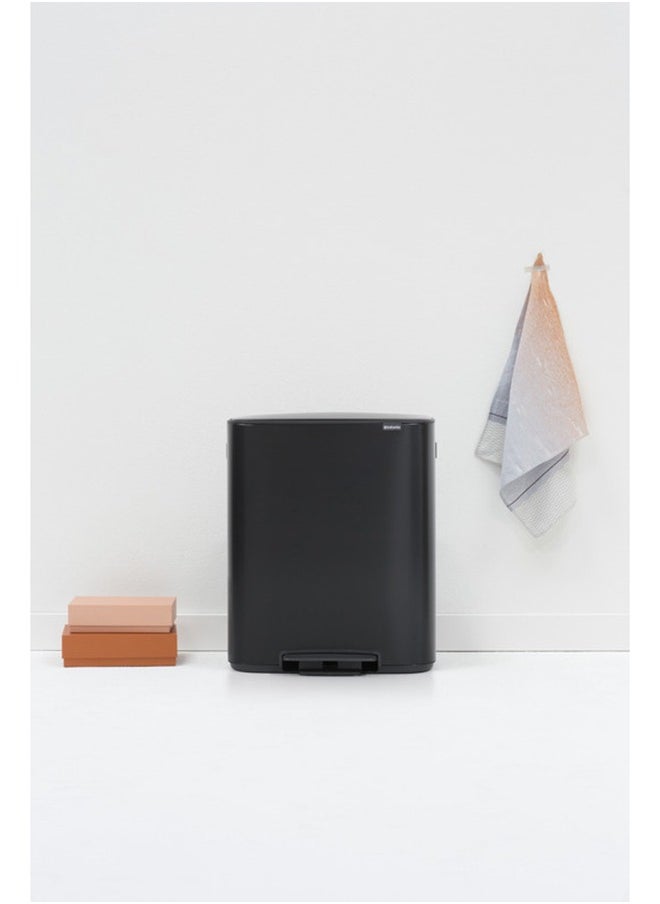brabantia - Bo Pedal Bin With Inner Bucket 60L Matt  Made From 44% Recycled Material 97% Recyclable After Use. - Image 1