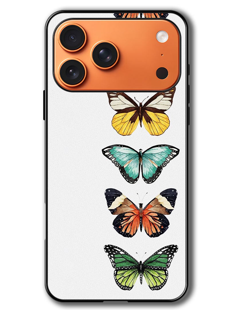Theodor Case Compatible with Apple iPhone 17 Pro Max 6.9 Inch Protection Shockproof Bumper Cover Butterflies - Image 1