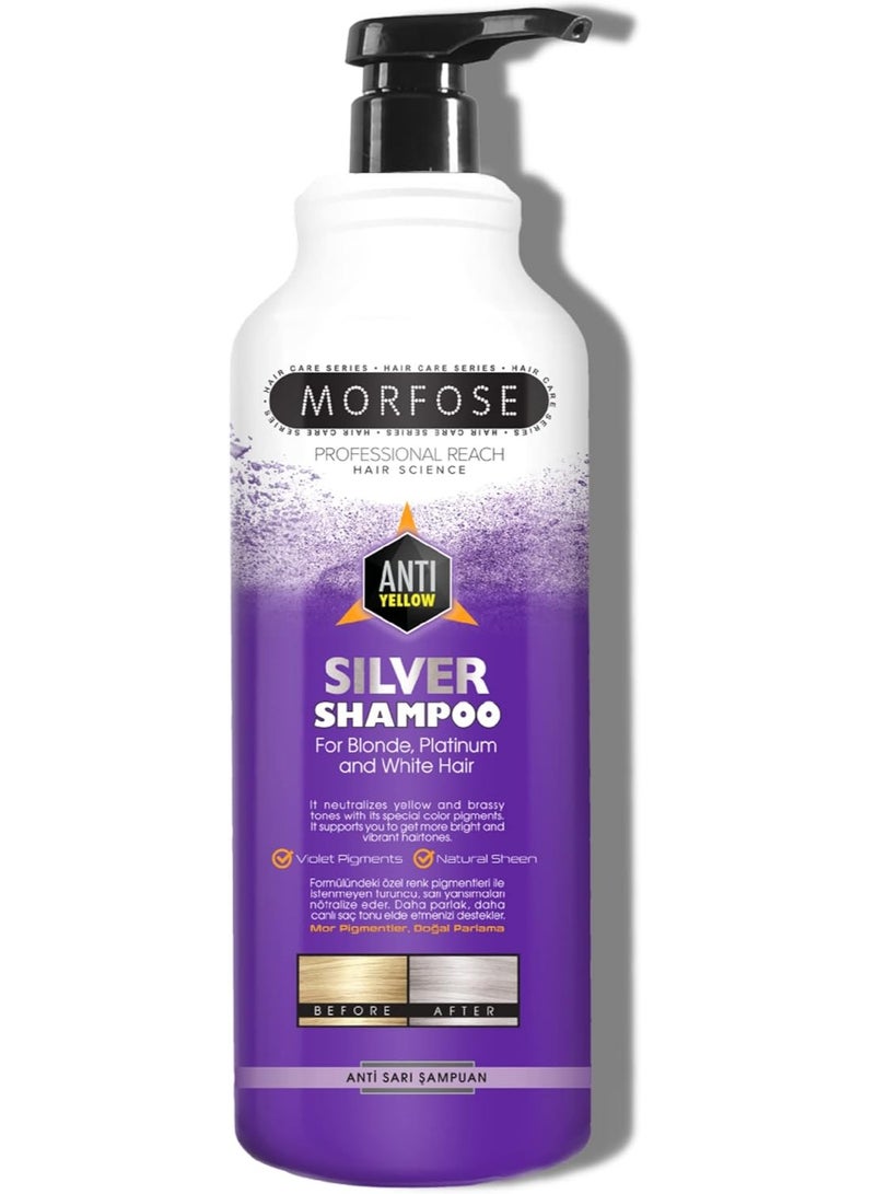 مورفوز شامبو مورفوس الفضي للشعر 1000 مل - تركيبة مضادة للدرجات الصفراء للشعر الأشقر والرمادي والأبيض - Image 1