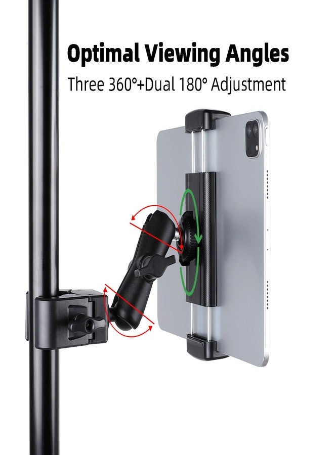 FPN Spin Bike Tablet Holder for iPad, Phone iPad Holder Stand Exercise Bike Handlebar Mount for Treadmill Stationary Bicycle Elliptical Spin Bike Stroller, Compatible with iPad Pro 12.9 Air, iPhone - Image 4