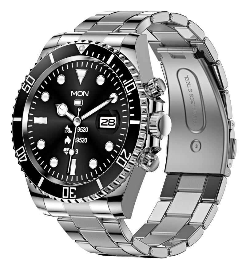findtime Smart Watch for Android Phones Answer Make Calls SMS Reminder Smartwatch Compatible iPhone Bluetooth Stainless Steel Fitness Watch Men Smart Watches for Men Reloj Inteligente - Image 1