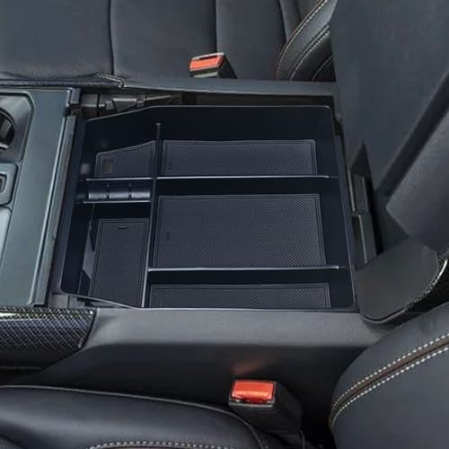 Zxiaochun Center Console Organizer Compatible with 2021 2022 2023 2024 Ford F150 Interior Accessories, Armrest Box Insert Storage Tray (Full Console w/Bucket Seats ONLY) Black Trim - Image 4