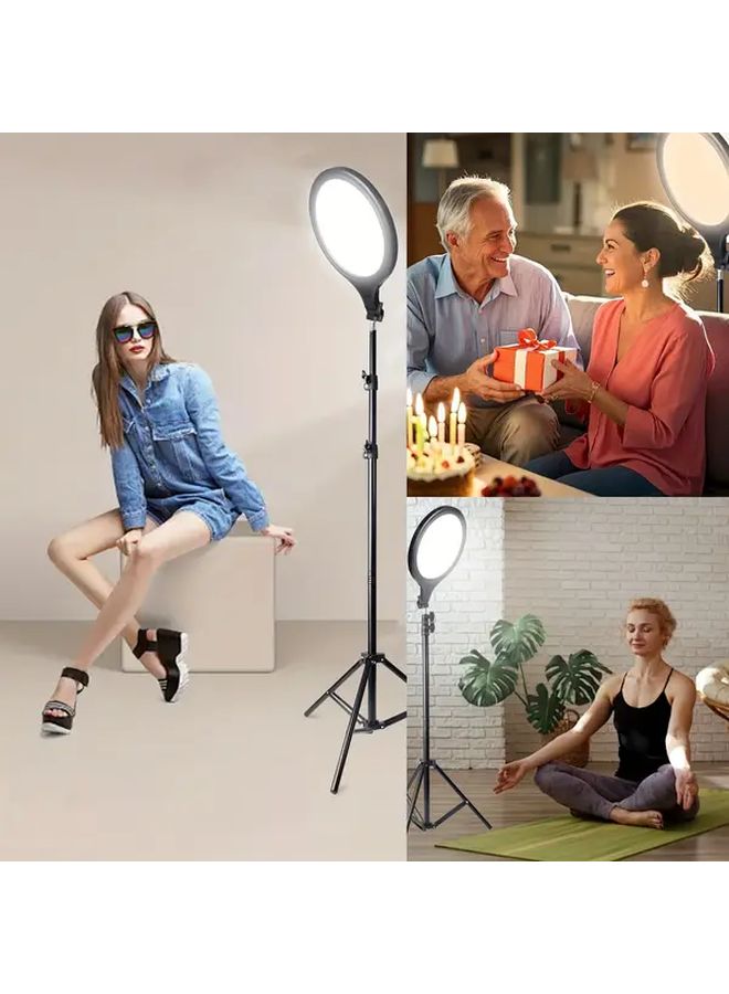 زومي ضوء حلقة إل إي دي أسود 10 بوصة مع حامل تريبود 63 بوصة للبث والمكياج - Image 4