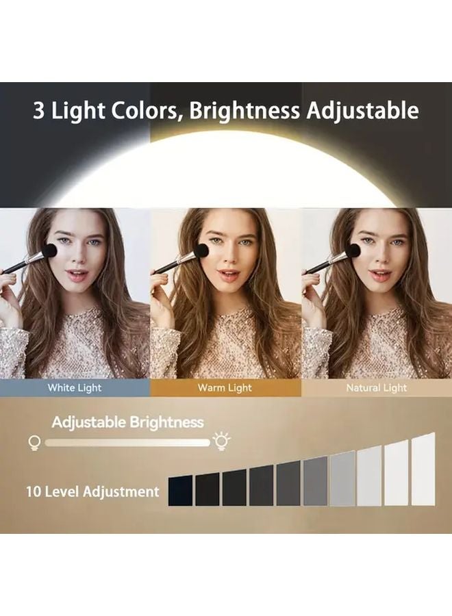 زومي ضوء حلقة إل إي دي أسود 10 بوصة مع حامل تريبود 63 بوصة للبث والمكياج - Image 5