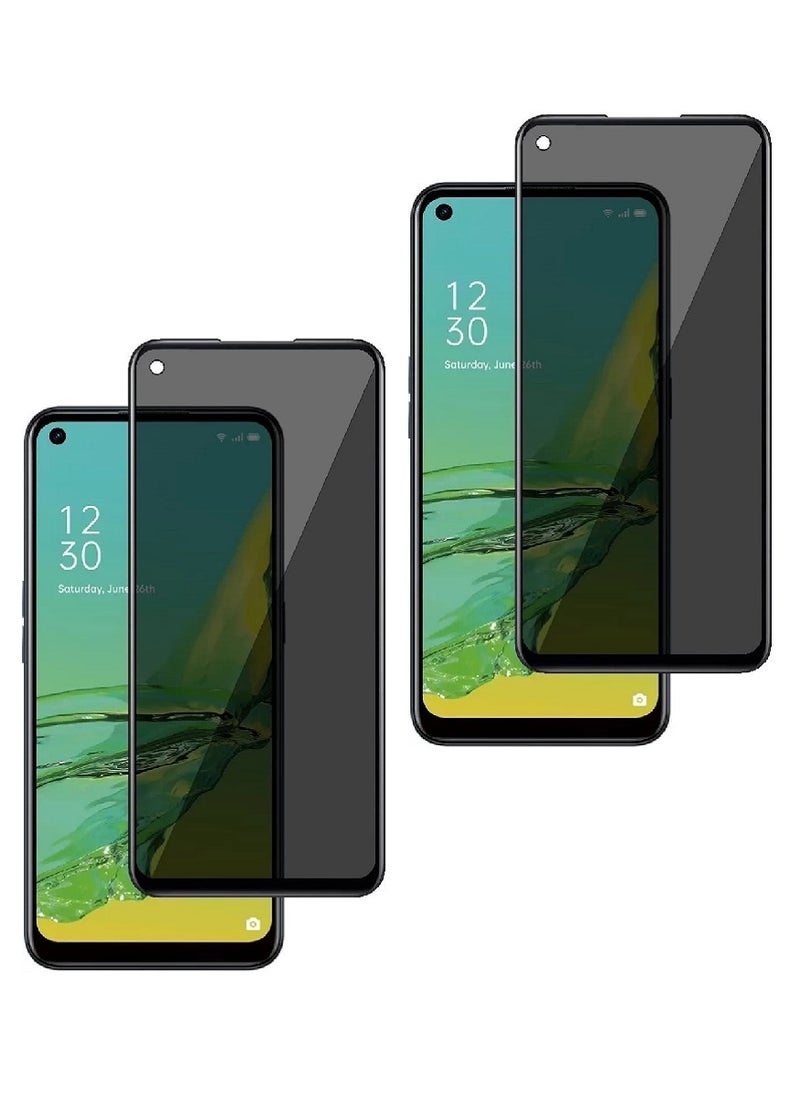 Super 2 Pieces Tempered Glass Screen Protector Anti-Spy Privacy  Designed For Oppo A11s Full Screen Coverage And Bubble Free - Image 1