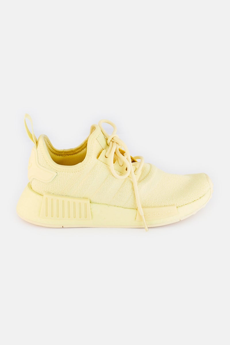adidas Originals Kids Girl NMD R1 Lace Up Outdoor Shoes, Light Yellow - Image 4