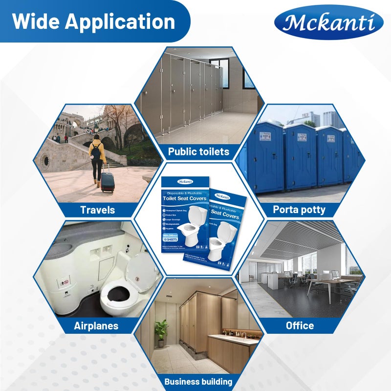 Mckanti Toilet Seat Covers Disposable - 120 Pack Xl Flushable Paper Toilet Seat Covers For Adults Kids Potty Training  Biodegradable Travel Essential Accessories For Public Restrooms Airplane Camping - Image 5