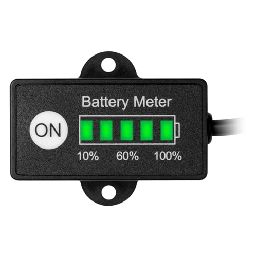 Jayron Mini LED Battery Indicator, DC 12/24V Lifepo4 Battery Fuel Gauge for Golf Carts, Forklifts & Equipment - Image 1