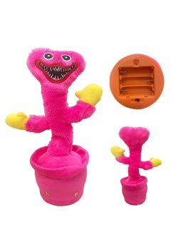 MAGIC VAULT Dancing Cactus, Singing Huggy Wuggy Plush Toy,Talking Repeat Singing Electric Dancing Playtime Plush,120 Pcs Songs for Baby 15S Record Your Sound Sing+Repeat+Dancing+Recording+LED（Pink）  - Image 4