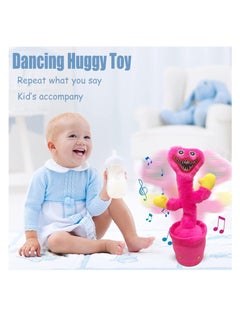 MAGIC VAULT Dancing Cactus, Singing Huggy Wuggy Plush Toy,Talking Repeat Singing Electric Dancing Playtime Plush,120 Pcs Songs for Baby 15S Record Your Sound Sing+Repeat+Dancing+Recording+LED（Pink）  - Image 5