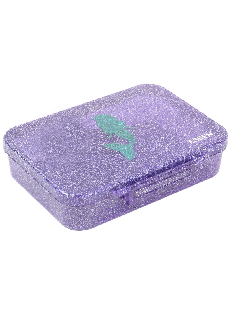 ESSEN Tritan Bento Lunch Box for Kids Girls - Purple Glitter Mermaid - Image 2