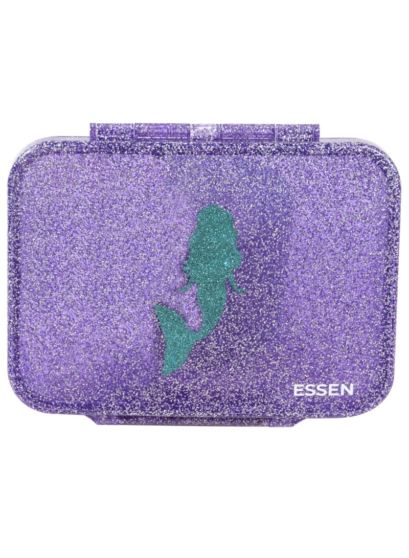 ESSEN Tritan Bento Lunch Box for Kids Girls - Purple Glitter Mermaid - Image 1