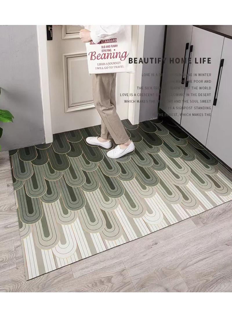 Y&D Entry Door Mat High-grade Wash-free Erasable Leather Floor Mat Full-spread Household Dirt-resistant Non-slip Entry Door Mat Can Be Cut-Green40*60cm  - Image 4