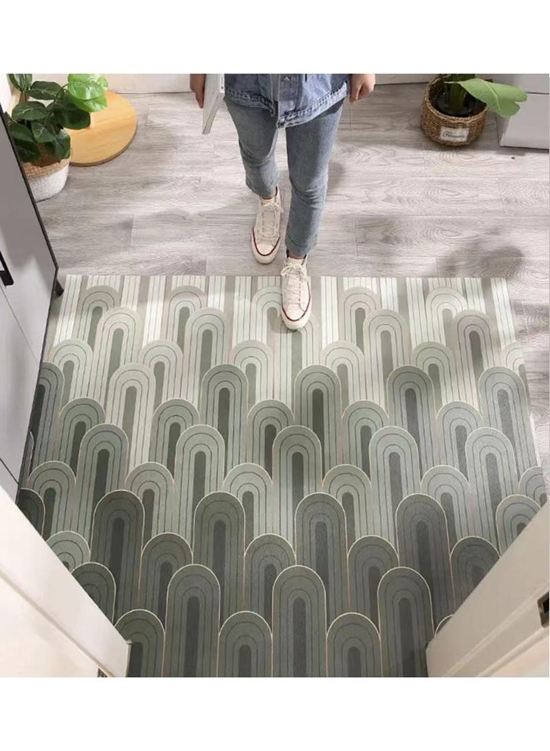 Y&D Entry Door Mat High-grade Wash-free Erasable Leather Floor Mat Full-spread Household Dirt-resistant Non-slip Entry Door Mat Can Be Cut-Green40*60cm  - Image 3