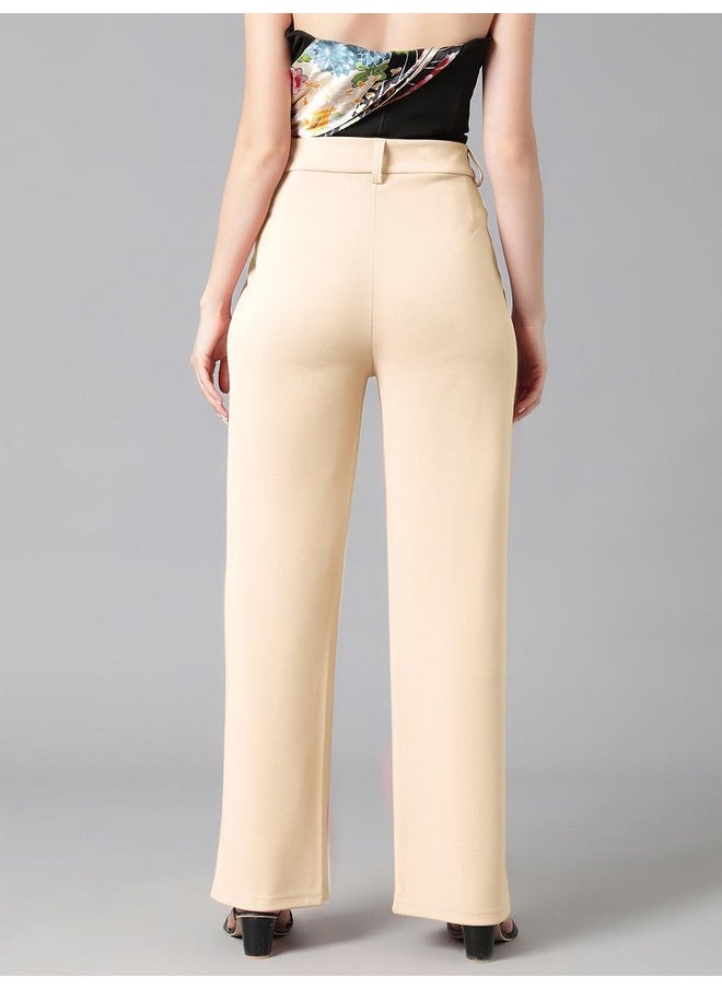 Kotty KOTTY Womens Cotton Blend Straight Fit Trousers  - Image 5