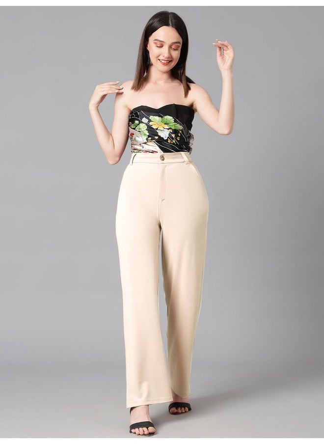 Kotty KOTTY Womens Cotton Blend Straight Fit Trousers  - Image 3