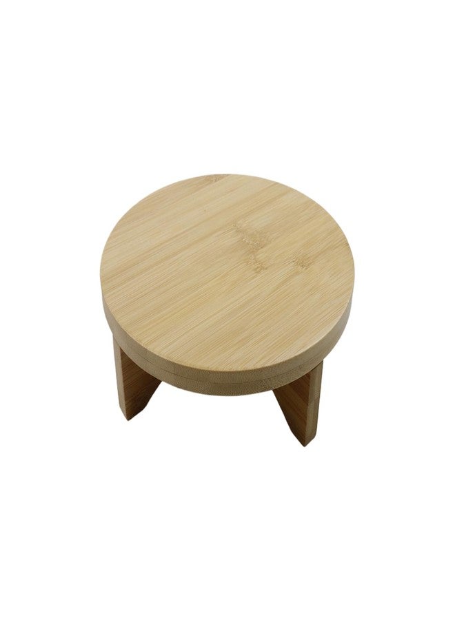 Oedema 4.45-inch Solid Wood Mini Plant Stand Short Flower Stand Round Plant Riser for Small Items, Flower Pot, Small Plant, Gift, Tabletop Decor, Office - Image 1