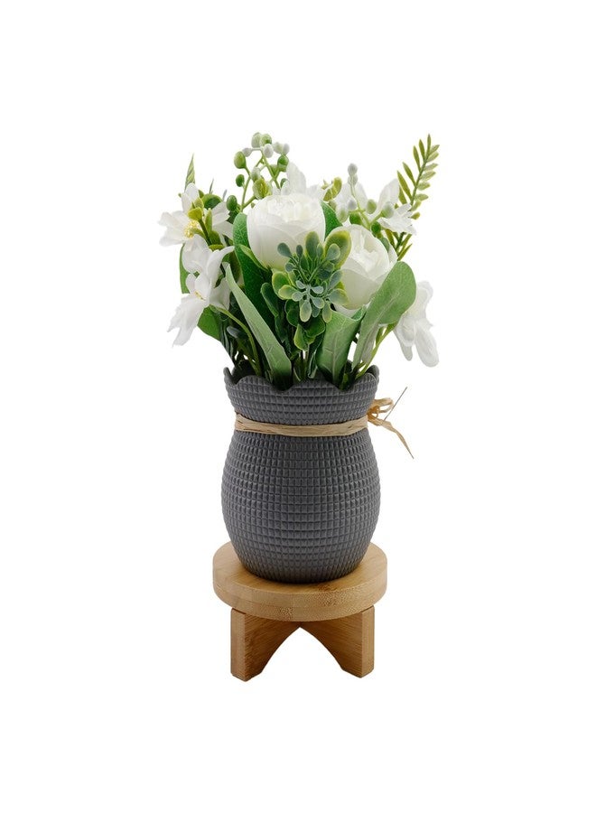Oedema 4.45-inch Solid Wood Mini Plant Stand Short Flower Stand Round Plant Riser for Small Items, Flower Pot, Small Plant, Gift, Tabletop Decor, Office - Image 5