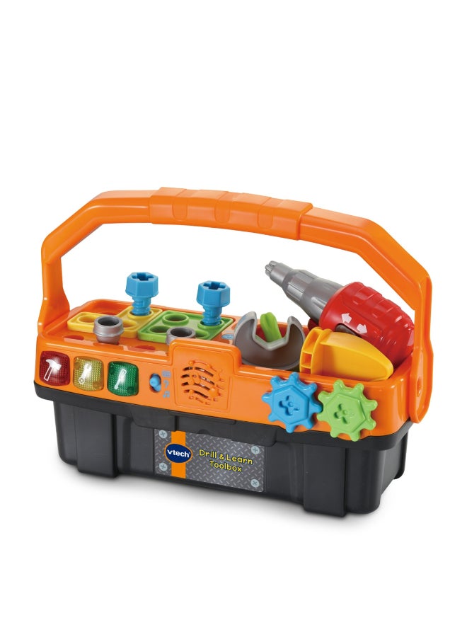 vtech Drill & Learn Electronic Toolbox Toy with Interactive Drill, Tools, Lights & Music – Educational DIY Playset for Toddlers - Image 2