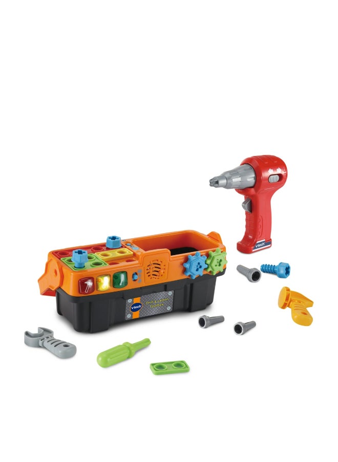 vtech Drill & Learn Electronic Toolbox Toy with Interactive Drill, Tools, Lights & Music – Educational DIY Playset for Toddlers - Image 1