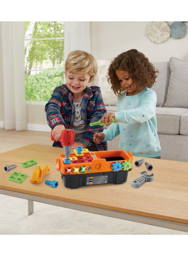 vtech Drill & Learn Electronic Toolbox Toy with Interactive Drill, Tools, Lights & Music – Educational DIY Playset for Toddlers - Image 4