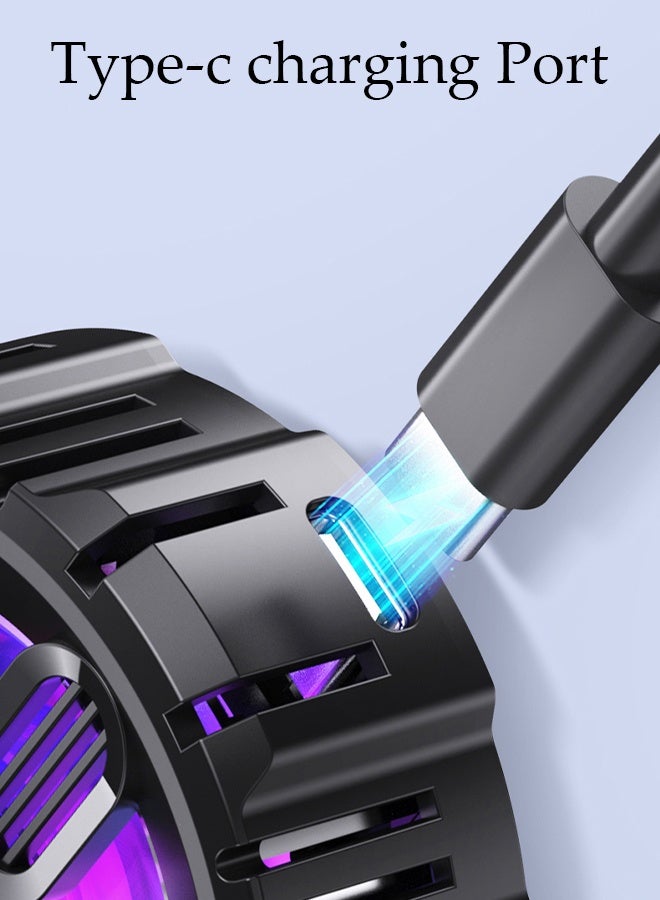 Magnetic Semi-Conductor Cooling Chip Phone Cooling Fan with Magnetic Plates and RGB Lights, Fit All Types of iPhone Android Smartphones