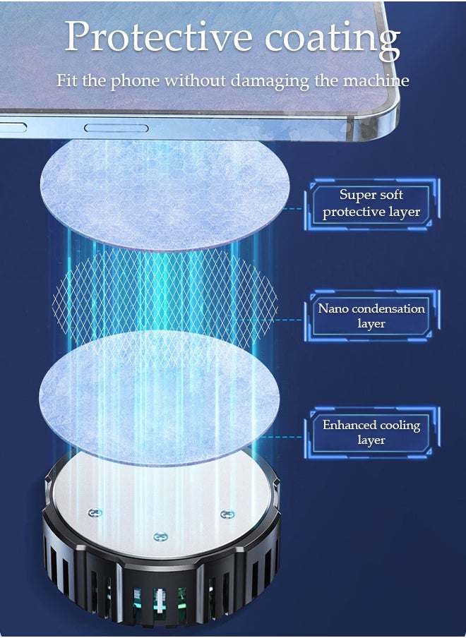 DUNISO Magnetic Semi-Conductor Cooling Chip Phone Cooling Fan with Magnetic Plates and RGB Lights, Fit All Types of iPhone Android Smartphones  - Image 4