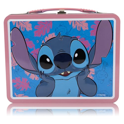 Fast Forward Disney Stitch Lunch Box for Kids | Stitch Tin Lunchbag for Boys, Girls, Unisex | Tin Lunchbox Storage, Toddler Snack Box, Bookbag Accessory | Ages 3+ - Image 1