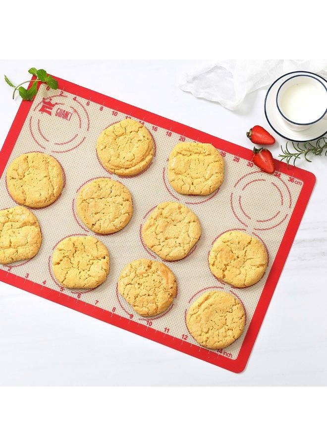 GUANCI 6-Piece Silicone Baking Mat Set,GUANCI 25"×17-1/2" Large Pastry Mat&2PCS Rolling Macaron Baking Mat&2PCS Reusable Baking Mat&1PCS 9"Round Pizza Baking Mat for Rolling Macaroon/Pastry/Pizza/Cookie - Image 4