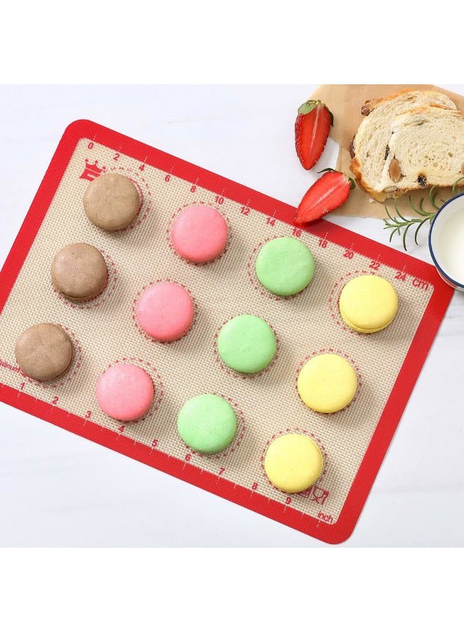 GUANCI 6-Piece Silicone Baking Mat Set,GUANCI 25"×17-1/2" Large Pastry Mat&2PCS Rolling Macaron Baking Mat&2PCS Reusable Baking Mat&1PCS 9"Round Pizza Baking Mat for Rolling Macaroon/Pastry/Pizza/Cookie - Image 5