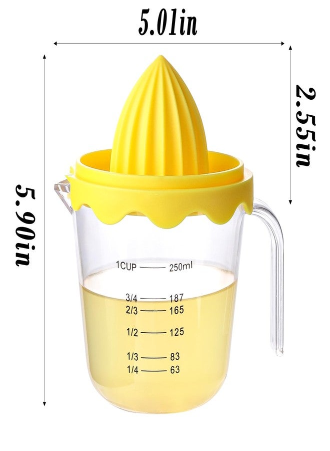 Sailench Lemon Squeezer,plastic Lemon Juicer,Detachable Separate,Manual Juicer with Measuring Cup,Juice Squeezer Handheld for Lemons (Yellow, Large) - Image 2