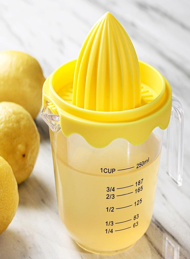 Sailench Lemon Squeezer,plastic Lemon Juicer,Detachable Separate,Manual Juicer with Measuring Cup,Juice Squeezer Handheld for Lemons (Yellow, Large) - Image 5