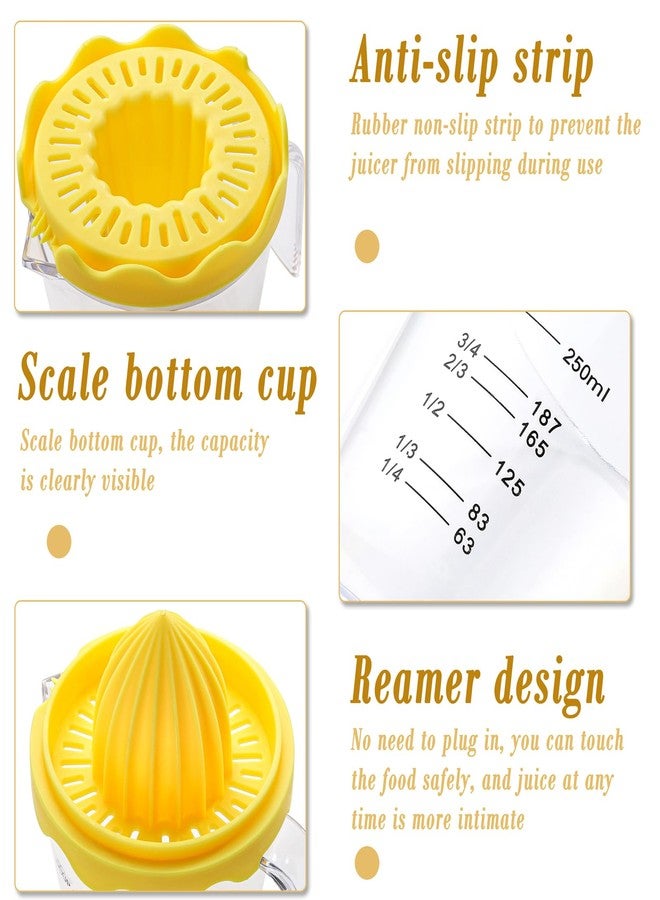Sailench Lemon Squeezer,plastic Lemon Juicer,Detachable Separate,Manual Juicer with Measuring Cup,Juice Squeezer Handheld for Lemons (Yellow, Large) - Image 3
