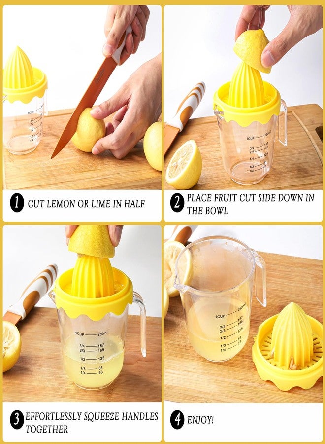 Sailench Lemon Squeezer,plastic Lemon Juicer,Detachable Separate,Manual Juicer with Measuring Cup,Juice Squeezer Handheld for Lemons (Yellow, Large) - Image 4