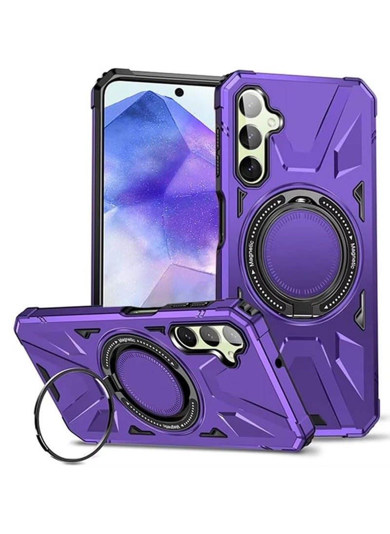 جولدن ماسك جولدن ماسك لهاتف سامسونج جالاكسي اية 35 (Samsung Galaxy A35) جراب هاتف مغناطيسية مقاومة للصدمات من ماج سيف مع حامل حلقي - (بنفسجى) 