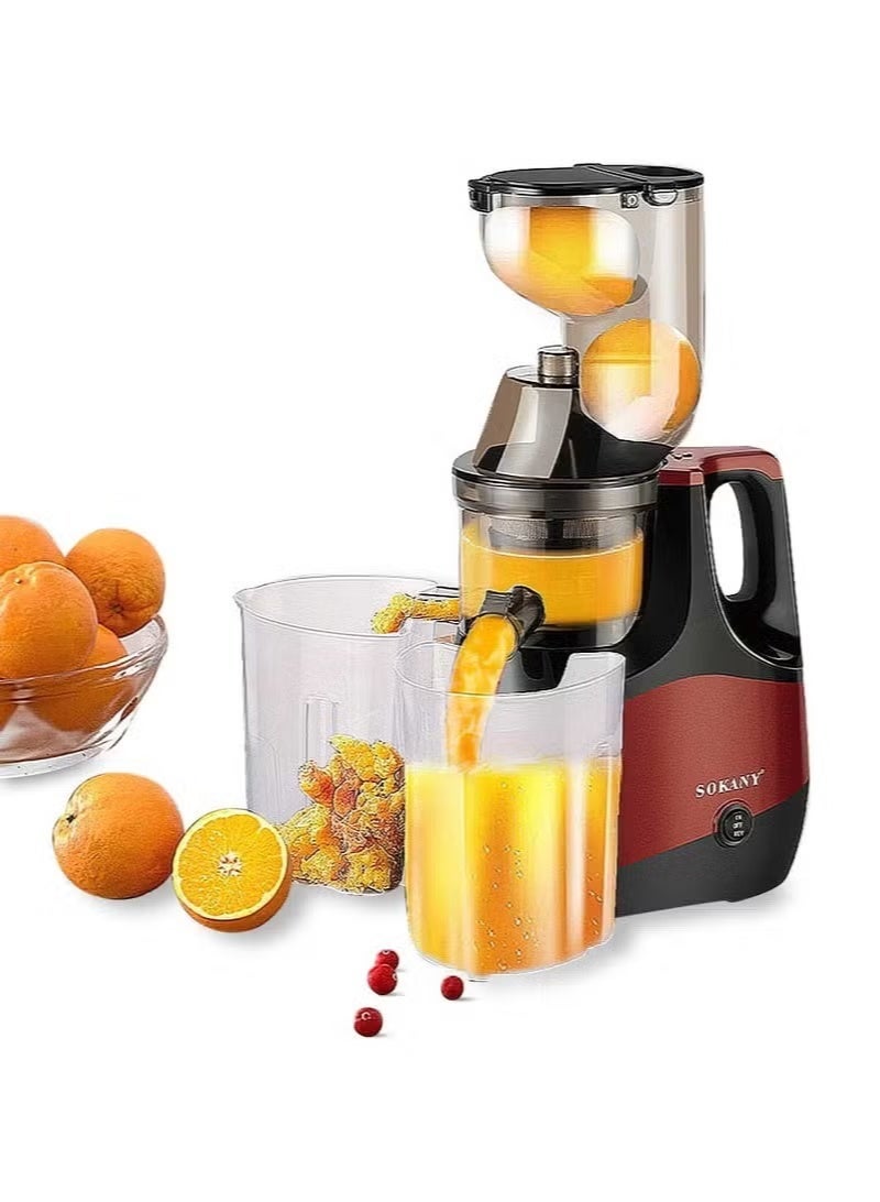 سوكاني عصارة بطيئة تعمل بالضغط البارد | عصارة فواكه وخضراوات عالية الإنتاجية | مستخلص عصير صحي للاستخدام المنزلي | أقصى إنتاجية للعصير - Image 1
