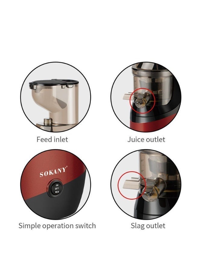 sokany Slow Juicer Masticating Cold Press | High Yield Fruit & Vegetable Juicer | Healthy Juice Extractor for Home Use | Maximum Juice Output - Image 3