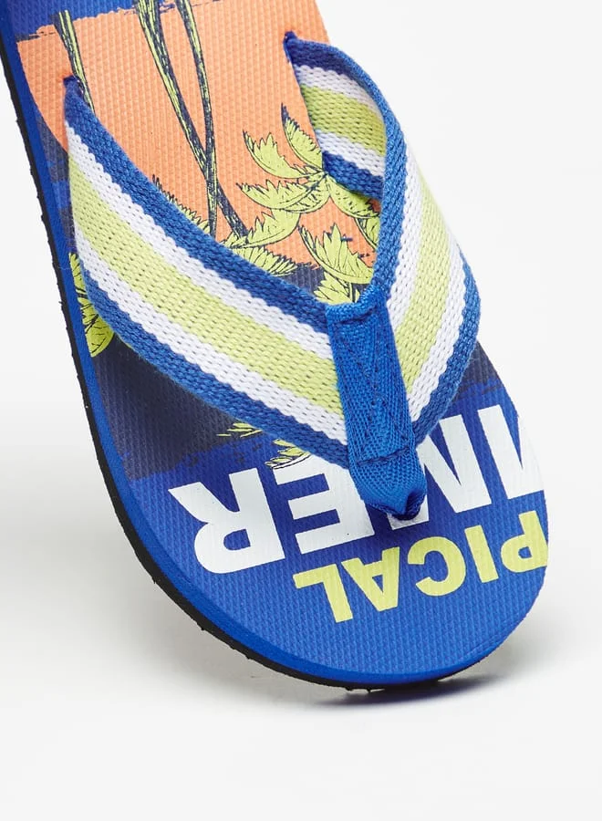 Aqua Printed Flip Flops