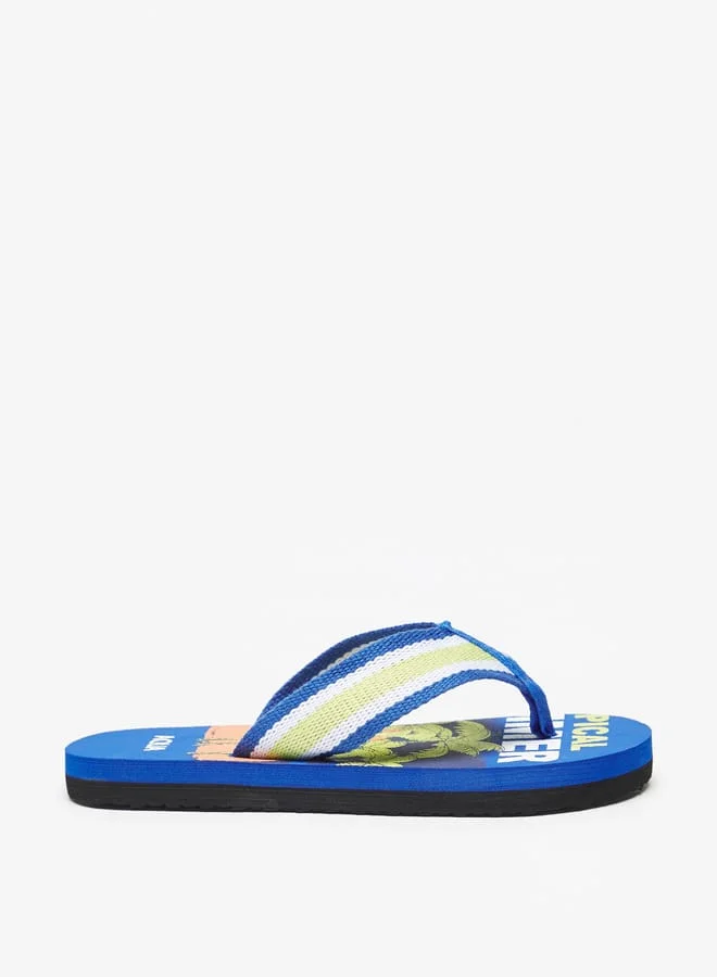Aqua Printed Flip Flops