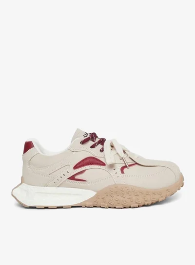 Styli Active Women Contrast Panel Lace Up Sneakers