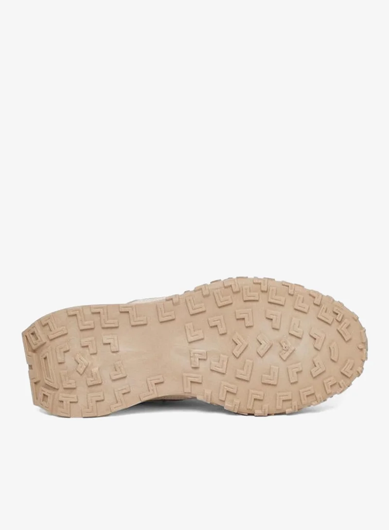Styli Active Beige Women Contrast Panel Lace Up Sneakers for Women | Best Price UAE