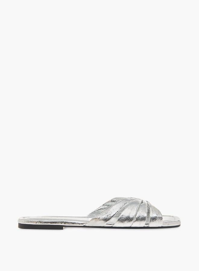 Celeste Women's Metallic Slip-On Flat Sandals - Image 3