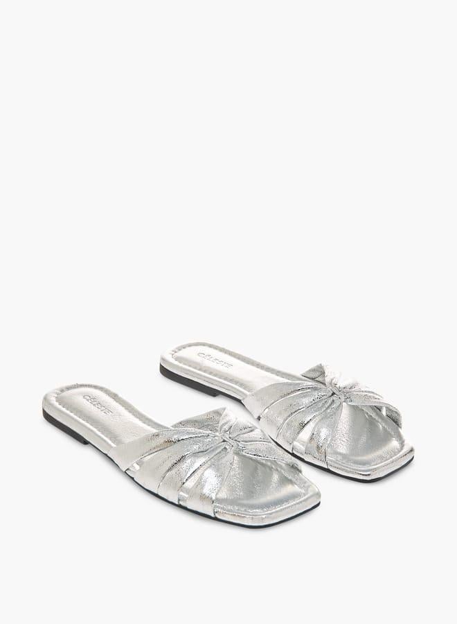 Celeste Women's Metallic Slip-On Flat Sandals - Image 2