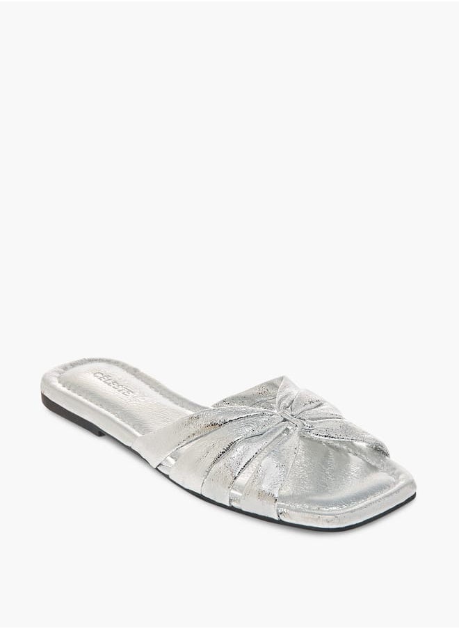 Celeste Women's Metallic Slip-On Flat Sandals  - Image 1