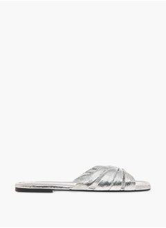 Celeste Women's Metallic Slip-On Flat Sandals  - Image 3