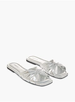 Celeste Women's Metallic Slip-On Flat Sandals  - Image 2